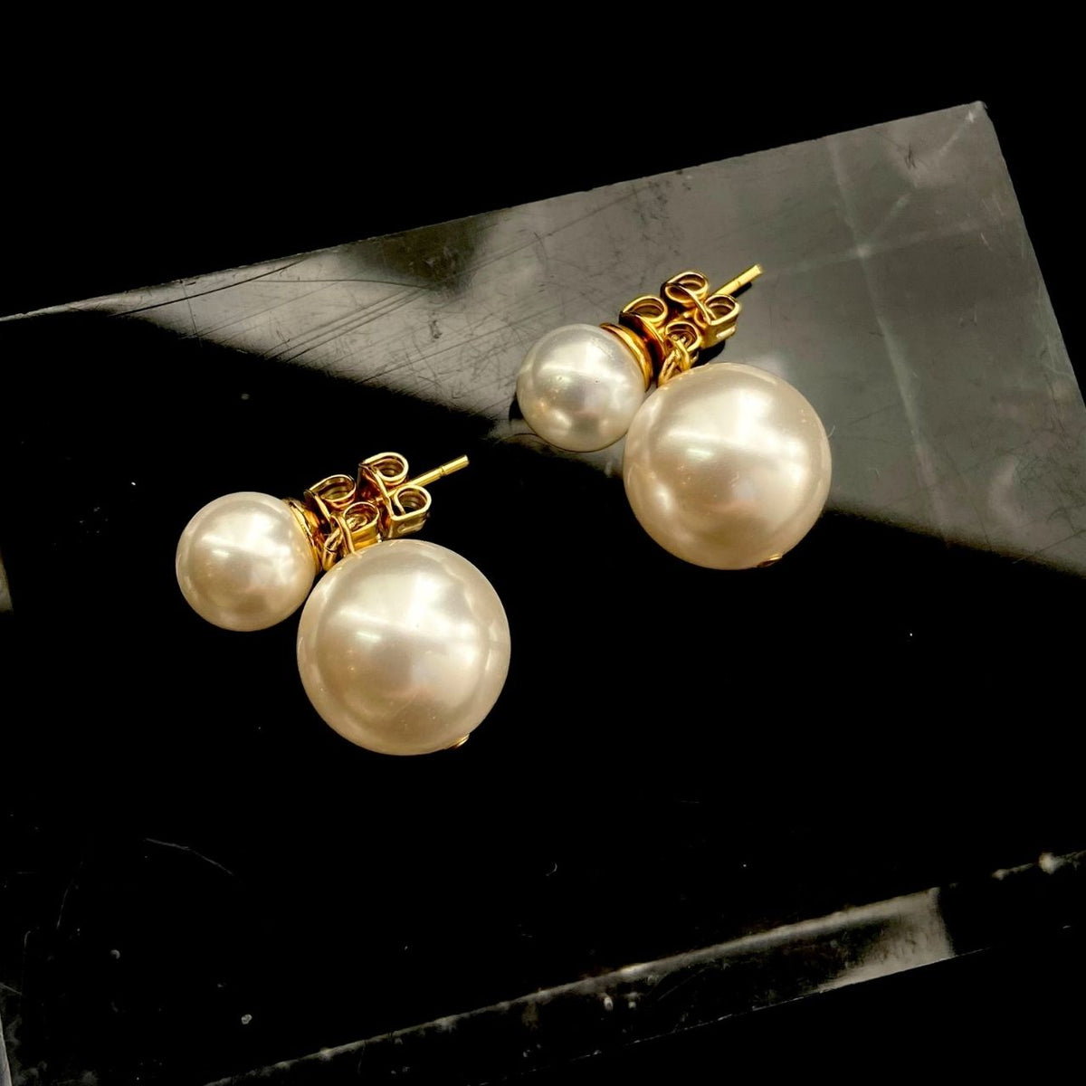 2way 2連パール12mm×6mmピアス