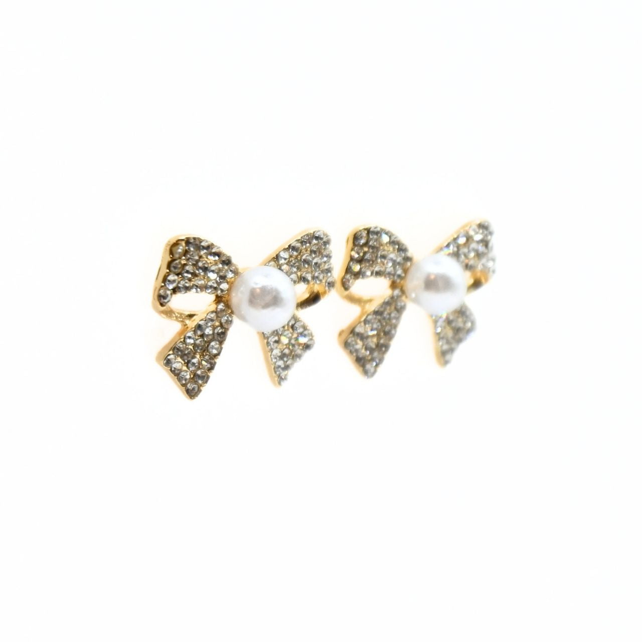 2wayバタフライ×2連パールパヴェボールピアス
