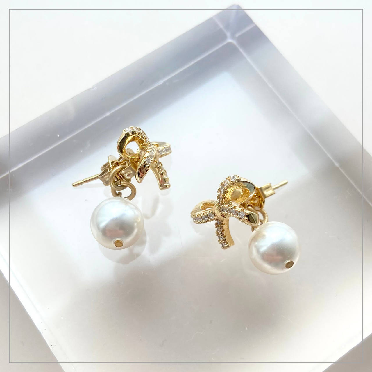 2wayリボンバックキャッチピアス