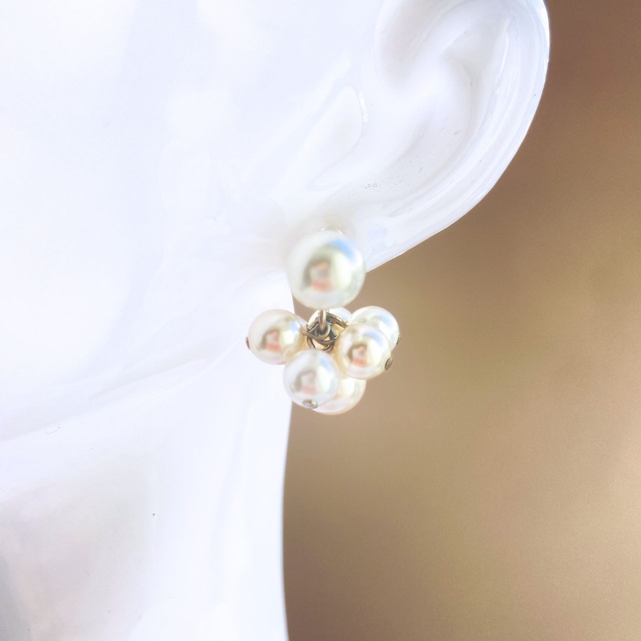 10mmパール×バブルパール2wayピアス　シルバー
