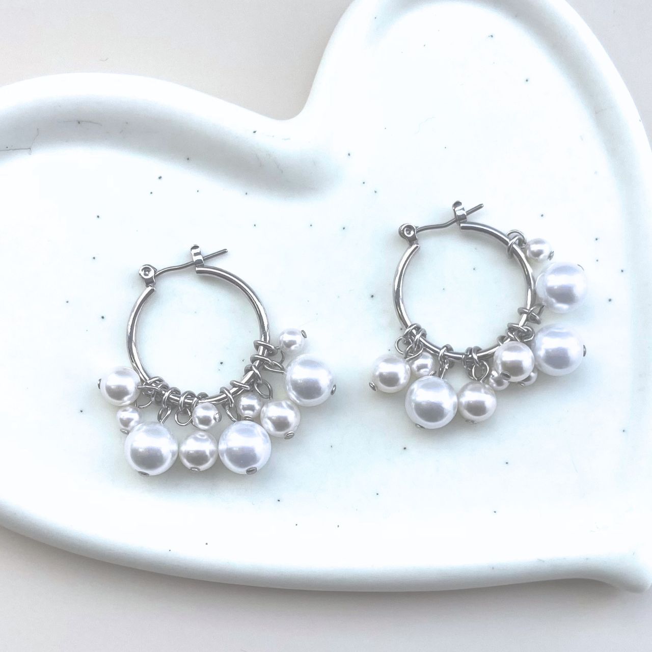 バブルパールループピアス