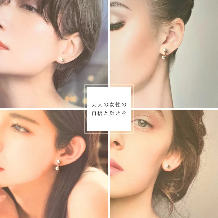 【セット】2wayパールピアス&ネックレス セット（6mm or 8mm） ゴールド/シルバー