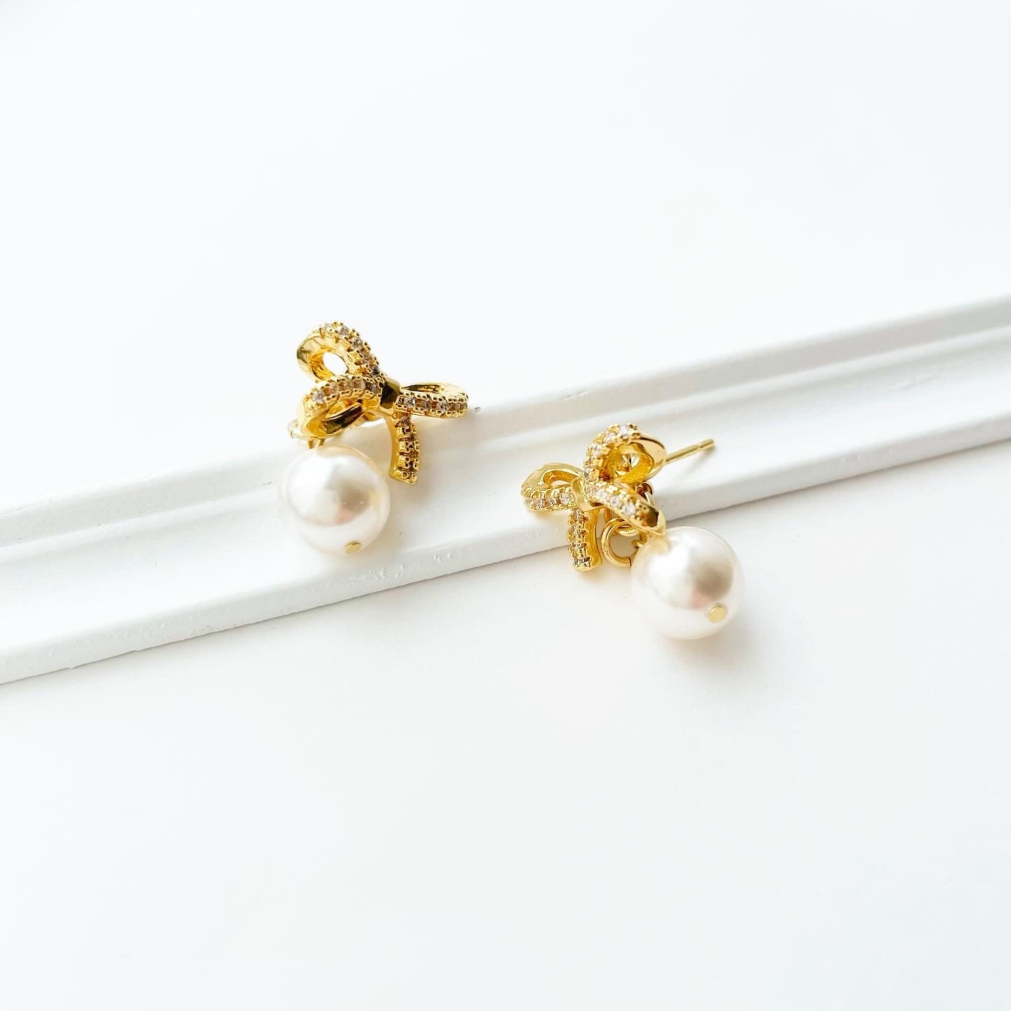 2wayリボンバックキャッチピアス　A1415