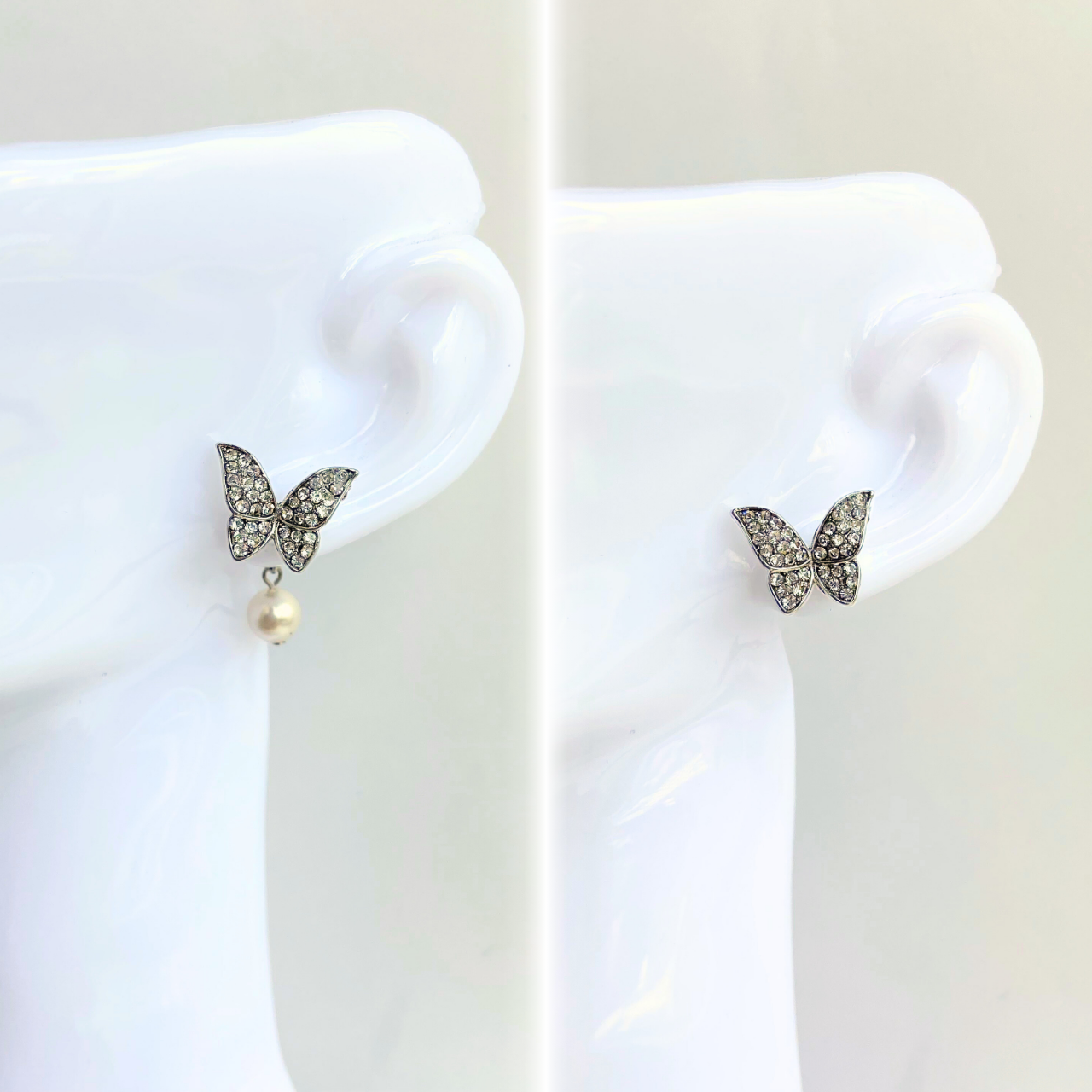 【2way】バタフライ パールピアス