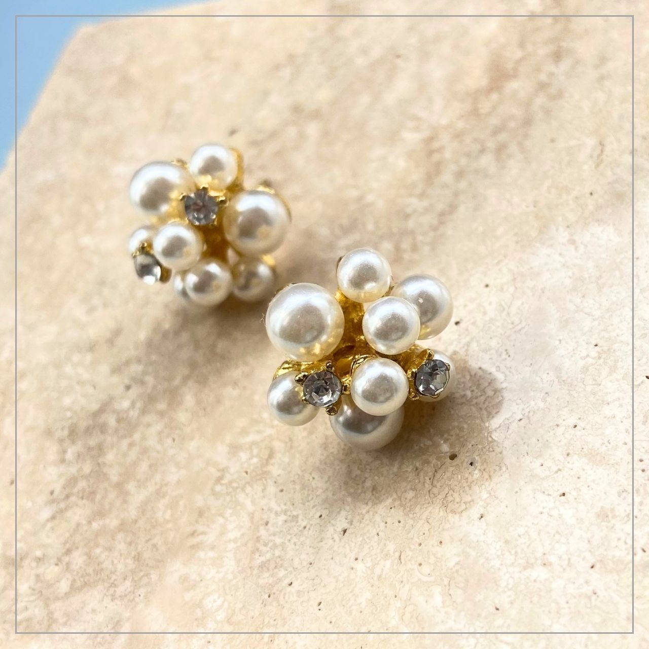 バブルパールブーケジルコニアピアス