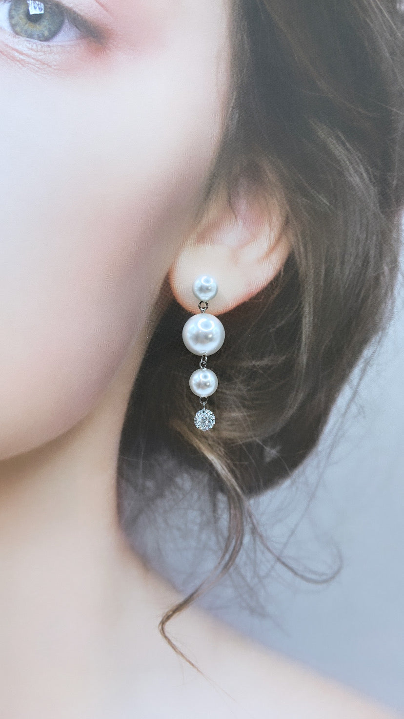 12mm × 8mm 진주 라인 스톤 볼 피어싱 # 115