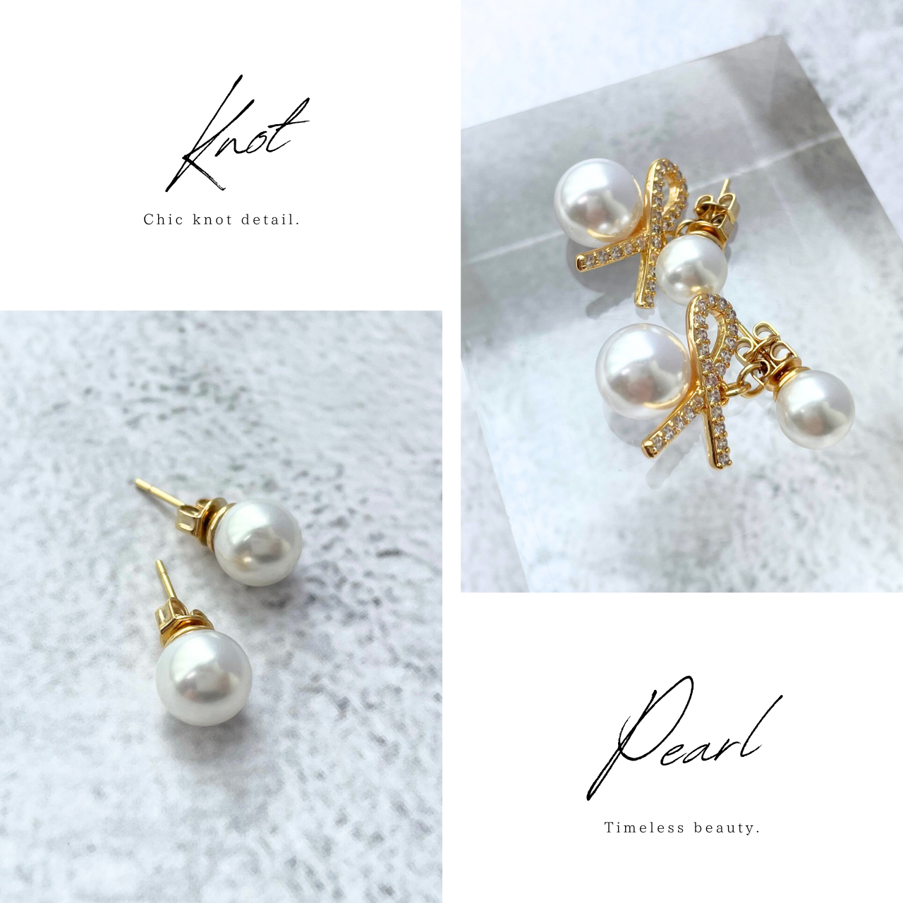 2wayパールノットピアス　A21