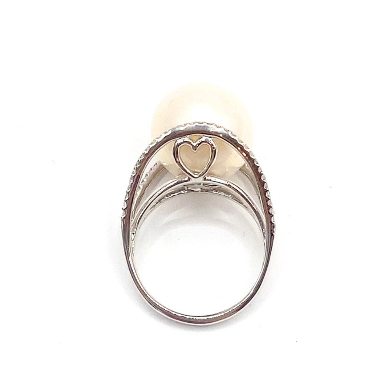 【プラチナリング】Pt900 一粒ダイヤ0.31ct パールリング