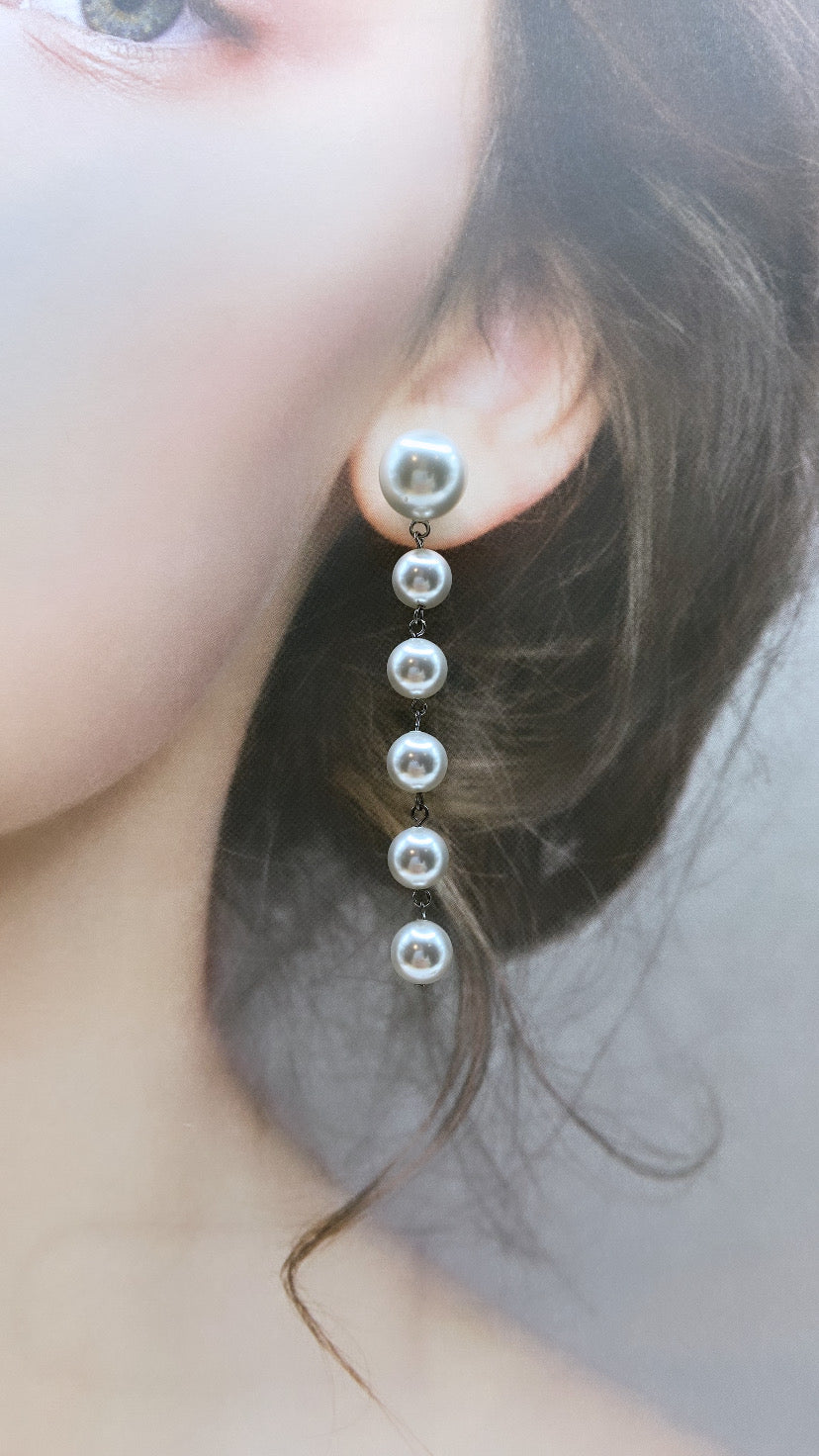 12mm×8mm 진주 6연 피어싱 #107