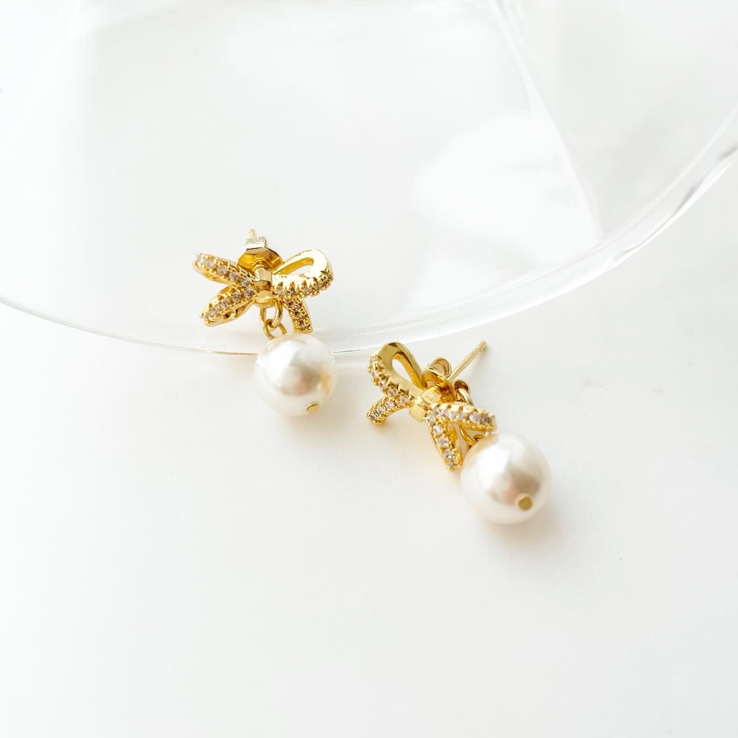 2wayリボンバックキャッチピアス　A1415