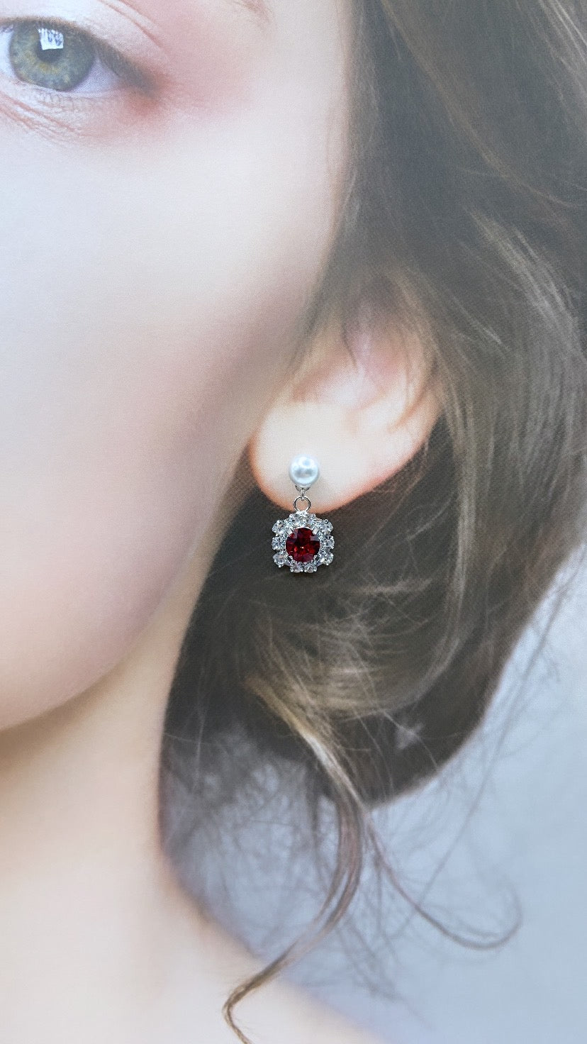 ルビーバックキャッチピアス#612