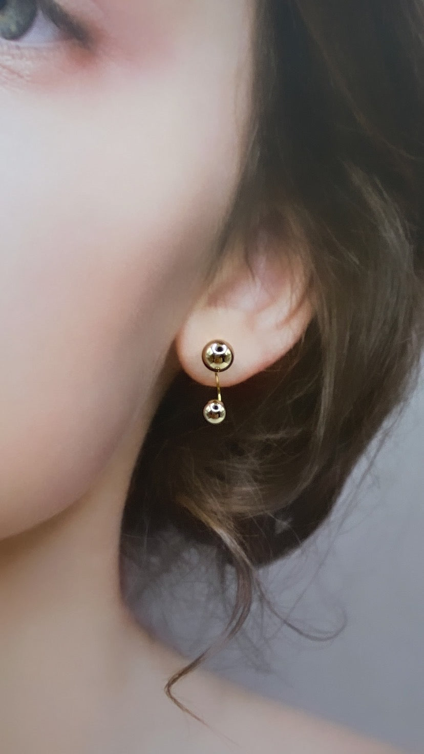 8mm×6mmゴールドバックキャッチピアス#856