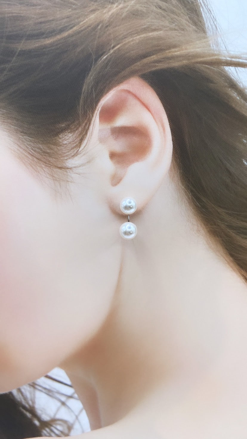 8mmパールバックキャッチピアス#629