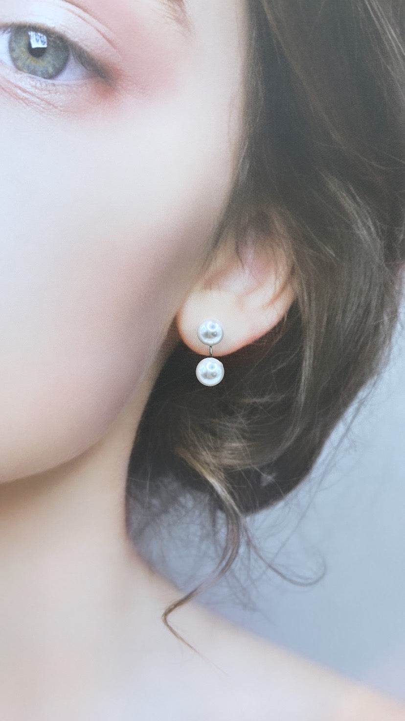 8mmパールバックキャッチピアス#629