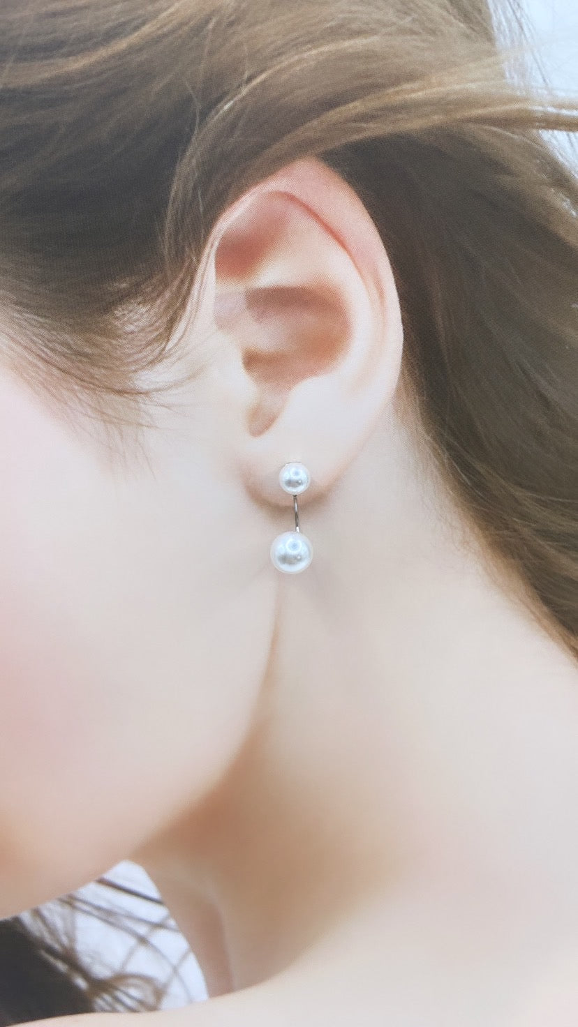 6mm×8mmパールバックキャッチピアス#630