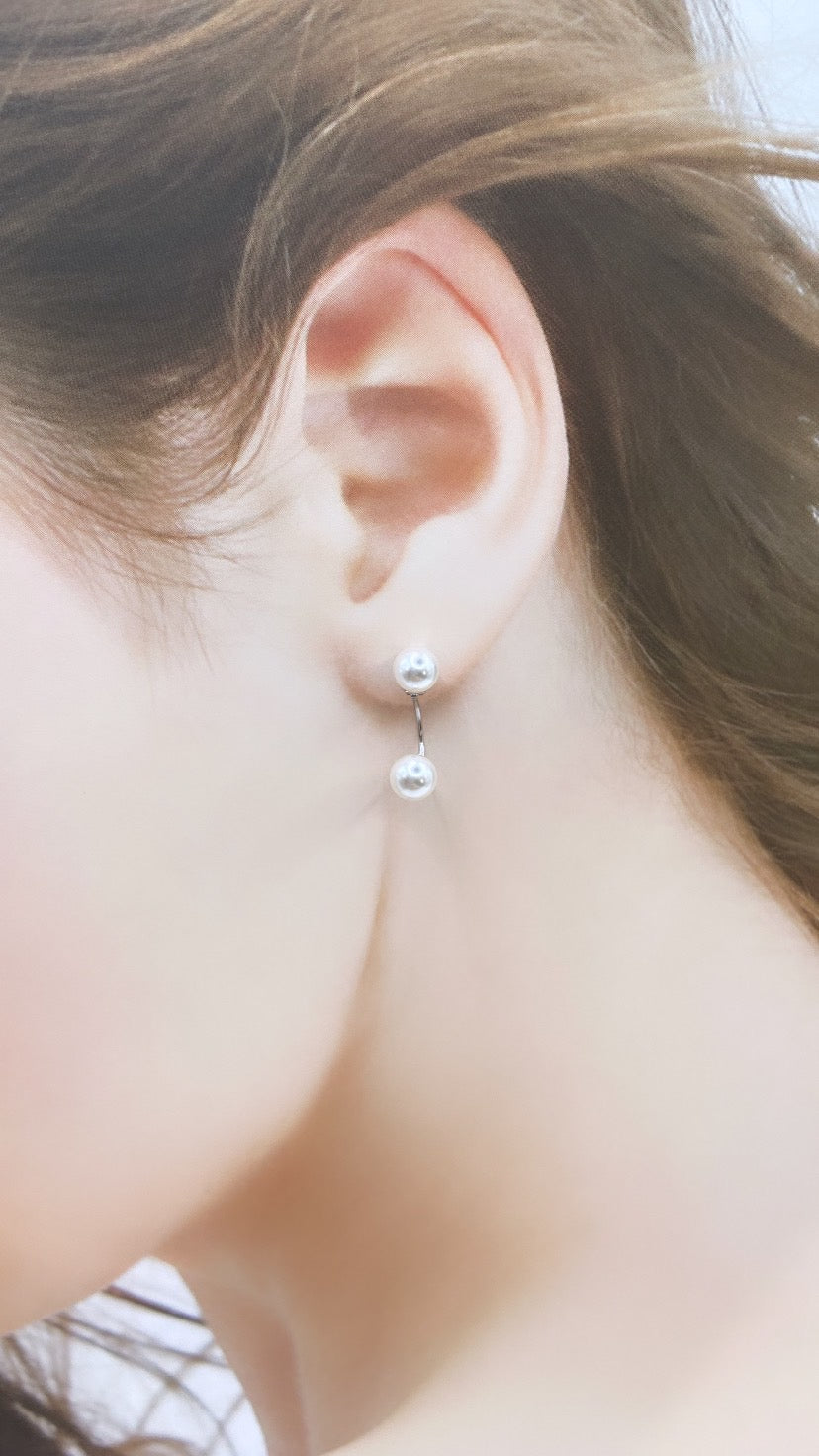 6mmパールバックキャッチピアス#628