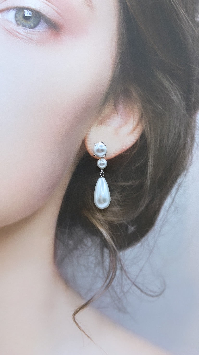 ドロップパールバックキャッチピアス#609