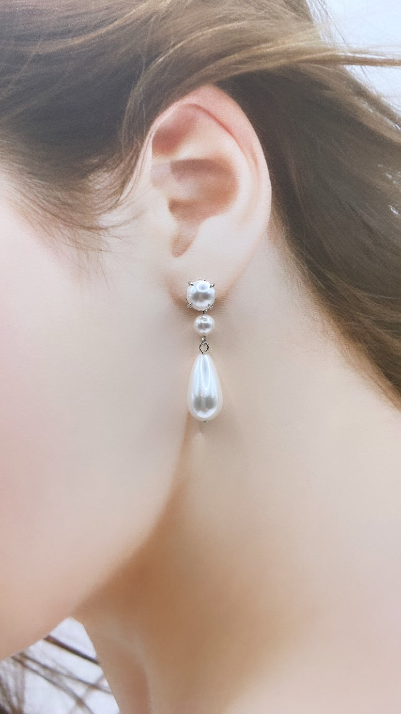 ドロップパールバックキャッチピアス#609