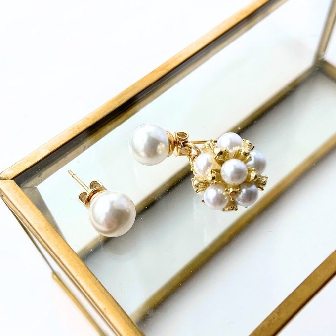 2wayパールレースピアス　A102